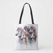 Mooie bloemige paardentas tote bag (Voorkant)