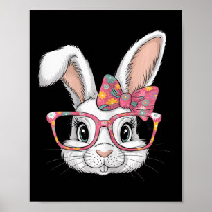 Mooie bloemige paashaas Leuke paashaas met Poster