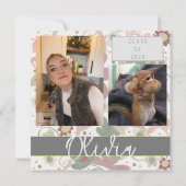 Mooie bloemige pastel eindexamen uitnodiging  (Achterkant)