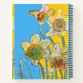 Mooie bloemige pastel narcis bloem waterverf notitieboek (Achterkant)