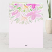 Mooie bloemige pastel waterverf kunst kaart (Achterkant)
