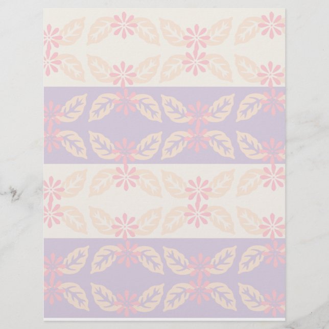 Mooie bloemige patroon scrapbookpapier (Voorkant)