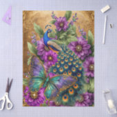 Mooie Bloemige Pauw Decoupage Tissuepapier (Craft)