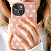 Mooie Bloemige Perzik Gras Lelie Patroon Monogram Case-Mate iPhone Case