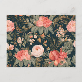 Mooie bloemige roos bloemen briefkaart