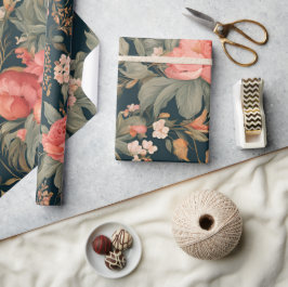Mooie Bloemige Roos Bloemen Cadeaupapier