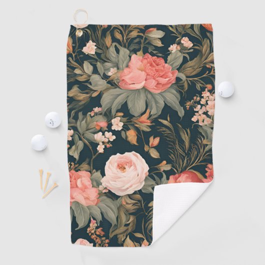 Mooie Bloemige Roos Bloemen Golfhanddoek (Insitu)
