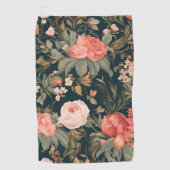 Mooie Bloemige Roos Bloemen Golfhanddoek (Voorkant)