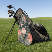 Mooie Bloemige Roos Bloemen Golfhanddoek (Groen)