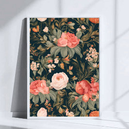 Mooie Bloemige Roos Bloemen Poster