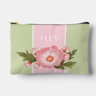 Mooie bloemige roze en groene kleine tas voor penn