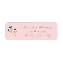 Mooie Bloemige & Roze Retourlabel Vrouwelijk Etiket