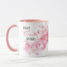 Mooie Bloemige Roze Waterverf Beste Neef Ooit Mok
