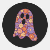 Mooie bloemige spook Boo sticker Halloween (Voorkant)