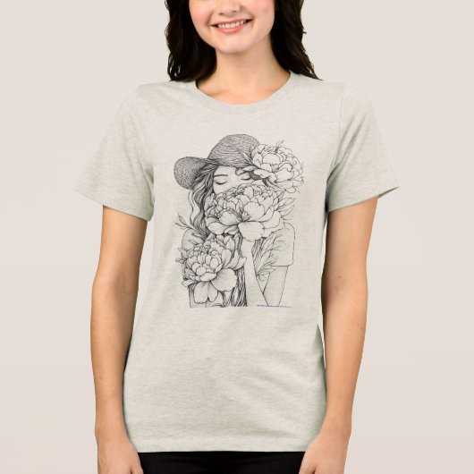 Mooie bloemige t-shirt ontwerp (Voorkant)
