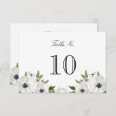 Mooie bloemige tafelnummerkaart kaart (Voorkant / Achterkant)