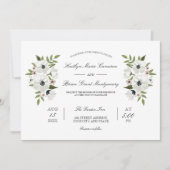 Mooie Bloemige Trouw Uitnodiging (Voorkant)