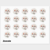 Mooie bloemige TROUWPLANNER Ronde Sticker (Vel)