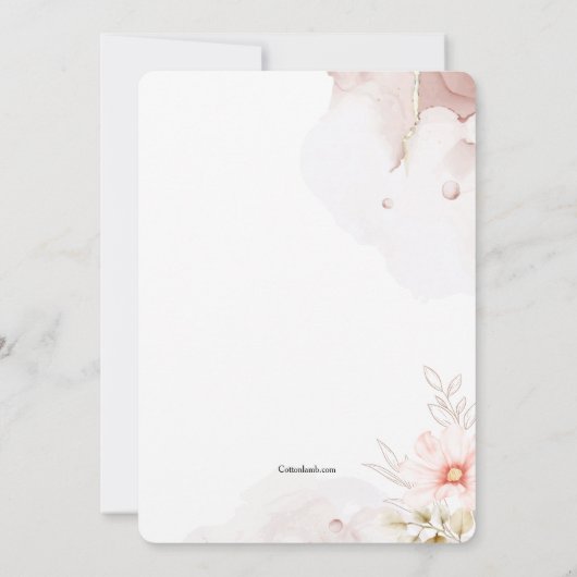 Mooie Bloemige Uitnodiging (Achterkant)