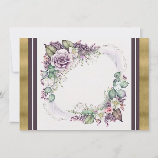 Mooie bloemige uitnodiging voor Sweet 16 (Achterkant)