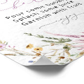 Mooie bloemige veldbloemen Moeder-dag Bar Poster (Hoek)