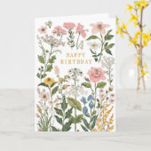 Mooie Bloemige Verjaardag Kaart (Gele Bloem)