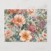 Mooie bloemige vintage bloem briefkaart (Voorkant)