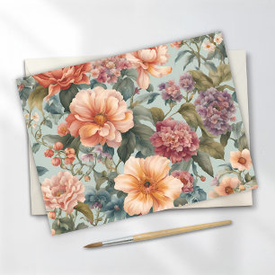 Mooie bloemige vintage bloem briefkaart