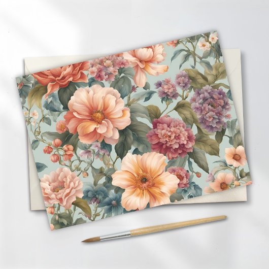 Mooie bloemige vintage bloem briefkaart