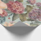 Mooie Bloemige Vintage Bloem Cadeaupapier (Hoek)