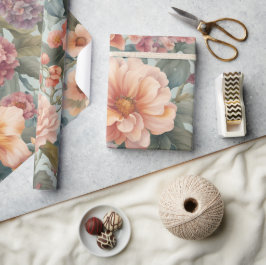 Mooie Bloemige Vintage Bloem Cadeaupapier