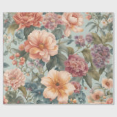 Mooie Bloemige Vintage Bloem Cadeaupapier (Vlak)