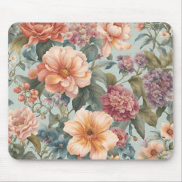 Mooie bloemige vintage bloemschildering muismat