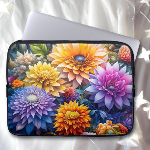Mooie bloemige waterverf bloemen Ai-kunst Laptop Sleeve