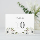 Mooie bloemkaart met tafelnummer (Staand voorkant)