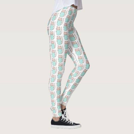 Mooie bloemkat patroon leggings (Rechts)
