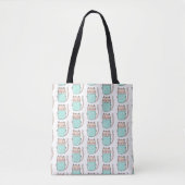 Mooie bloemkat patroon tote bag (Voorkant)