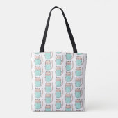 Mooie bloemkat patroon tote bag (Achterkant)