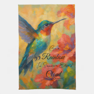 Mooie bloemkolibri keukendoek theedoek