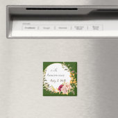 Mooie Bloemkrans Groene Bruiloft Jubileum Magneet (Insitu (Vaatwasser))