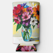 Mooie bloemkunst seltzer blikjeskoeler (Voorkant)