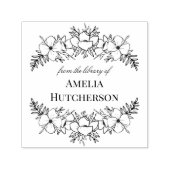 Mooie bloemlijn kunstboekplaat  zelfinktende stempel (Design)