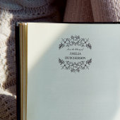 Mooie bloemlijn kunstboekplaat  zelfinktende stempel