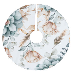Mooie bloemloze naadloos patroon met vintage  kerstboom rok