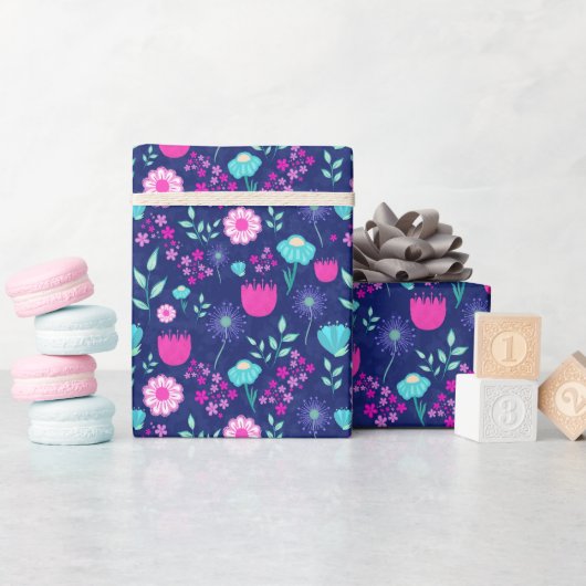 Mooie bloemmotief achtergrond cadeaupapier (Baby Shower)
