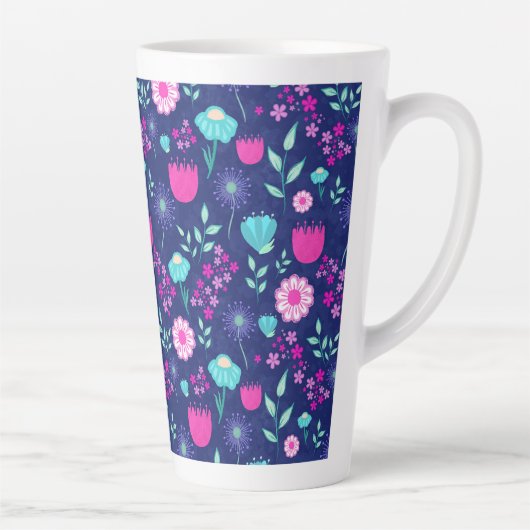 Mooie bloemmotief achtergrond latte mok (Rechts)