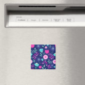 Mooie bloemmotief achtergrond magneet (Insitu (Vaatwasser))