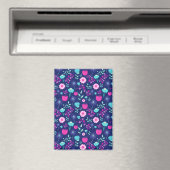 Mooie bloemmotief achtergrond magneet (Insitu (Vaatwasser))