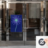 Mooie bloemmotief achtergrond raamsticker (Kantoordeur)