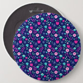 Mooie bloemmotief achtergrond ronde button 6,0 cm (Voorkant /achterkant)